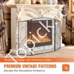 Trijų Dalių Židinio Apsauga nuo Žiežirbų, Sulankstoma, Geležinė, Plotis 121,9 cm - Image 3