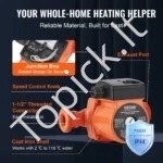 Trijų Greičių Cirkuliacinis Šildymo Siurblys 92W, 60 L/min, Maks. Kėlimas 6 m, 1-1/2 colio Jungtis, Ketaus - Image 4