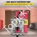 Tvirta Pneumatinė Diafragminė Pompa, 1/2 Colio (12,7 mm) Jungtys, Nerūdijantis Plienas / PTFE, Maks. 115 PSI Slėgis - Image 2