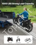 Tvirta Sulankstoma Užvažiavimo Aliuminio Rampa, 3050 mm x 450 mm, 680 kg, Keturračiui, Motociklui Ir Vežimėliui - Image 2