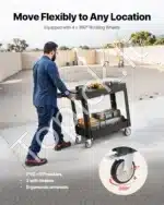 Tvirtas Dirbtuvių Vežimėlis su Dviem Lentynomis Polipropilenas - Image 4