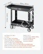 Tvirtas Dirbtuvių Vežimėlis su Dviem Lentynomis Polipropilenas - Image 5