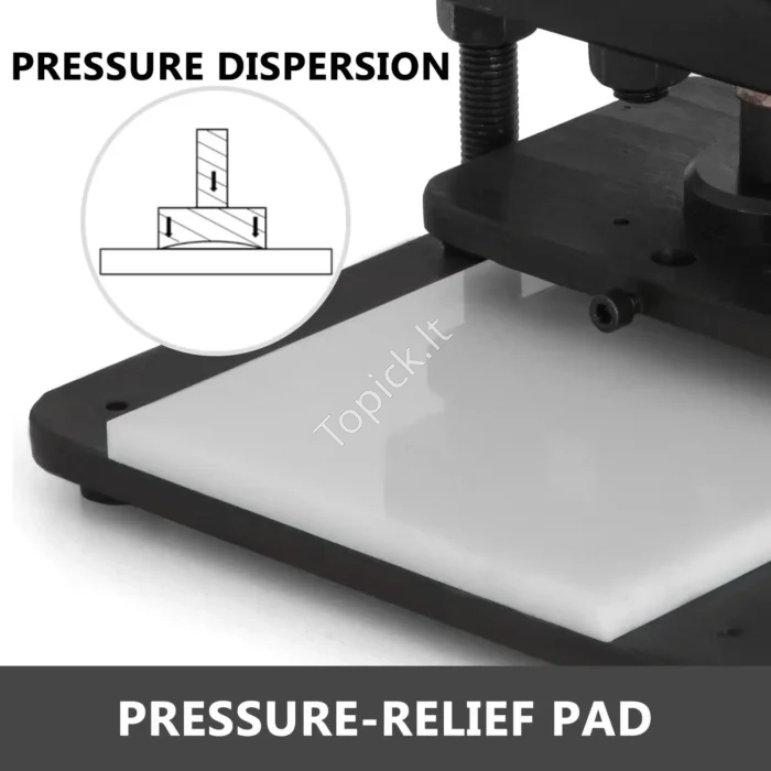 Tvirtas Rankinis Odos Presas: 1.5 T Jėga, 260 x 150 mm Plokštė – Odai, Gumai ir Plastikui Pjaustyti - Image 3