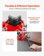 Tvirtas Stacionarus Grandininis Spaustuvas (6,35 mm - 152,4 mm), Ketaus, Su Lenktuvais, Platus Vamzdžių Diapazonas - Image 4