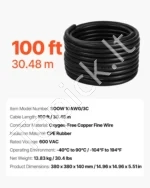 Ultra Ilgas 30,48 m Varinis Pramoninis Kabelis 10 AWG (6,0 mm²), 600 V, CPE Guma - Image 3