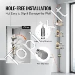 Universali Dušo Lentyna Kampinė, 3 Skyriai, Reguliuojamas Aukštis Nuo 99 cm Iki 317,5 cm - Image 5