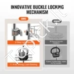Universali Dušo Lentyna Kampinė, 3 Skyriai, Reguliuojamas Aukštis Nuo 99 cm Iki 317,5 cm - Image 2