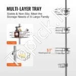 Universali Dušo Lentyna Kampinė, 3 Skyriai, Reguliuojamas Aukštis Nuo 99 cm Iki 317,5 cm - Image 3