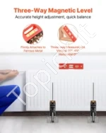 Universalūs Rankiniai Pakėlėjai (2 vnt.), 200 kg, Kėlimas iki 195 mm, Magnetinis Gulsčiukas, Plienas, Juodas - Image 5