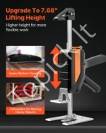 Universalūs Rankiniai Pakėlėjai (2 vnt.), 200 kg, Kėlimas iki 195 mm, Magnetinis Gulsčiukas, Plienas, Juodas - Image 2