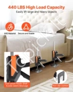 Universalūs Rankiniai Pakėlėjai (2 vnt.), 200 kg, Kėlimas iki 195 mm, Magnetinis Gulsčiukas, Plienas, Juodas - Image 3