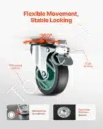 Universalus Transportavimo Vežimėlis-Platforma | Juodas | 250 kg Keliamoji Galia | 574x290x117 mm | Guminiais Ratukais - Image 3