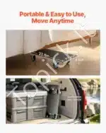 Universalus Transportavimo Vežimėlis-Platforma | Juodas | 250 kg Keliamoji Galia | 574x290x117 mm | Guminiais Ratukais - Image 4