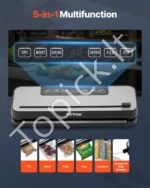 Universalus Vakuuminis Maisto Pakavimo Aparatas/Vakuumatorius 5-in-1, 100W, 36x12x5 cm, Sausam/Drėgnam Maistui - Image 3