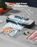 Universalus Vakuuminis Maisto Pakavimo Aparatas/Vakuumatorius 5-in-1, 100W, 36x12x5 cm, Sausam/Drėgnam Maistui - Image 2