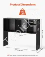 Vientisa Stalo Lentyna. juoda, 1 Aukšto, 94 x 24 x 73 cm - Image 3