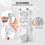 Vonios Bambuko Lentyna Virš Tualeto 3 Pakopos, Reguliuojamas Aukštis, 63 x 26 x 170 cm - Image 4