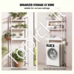 Vonios Bambuko Lentyna Virš Tualeto 3 Pakopos, Reguliuojamas Aukštis, 63 x 26 x 170 cm - Image 5