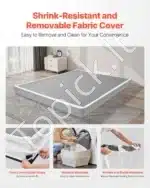 Žemo Profilio „Queen Size“ Lovos Pagrindas (Boxspring), Metalinis Rėmas, Nuimamas Pilkas Audinys, 201 x 151 x 10,2 cm - Image 4