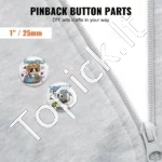 Ženkliukų (Sagų) Gamybos Rinkinio Dalys 25 mm, 500 Vnt., Metalas ir Plastikas (250/250) - Image 2