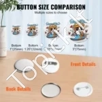 Ženkliukų (Sagų) Gamybos Rinkinio Dalys 25 mm, 500 Vnt., Metalas ir Plastikas (250/250) - Image 3