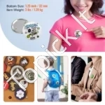 Ženkliukų (Sagų) Gamybos Rinkinio Dalys 32 mm, 500 Vnt., Metalas ir Plastikas (250/250) - Image 7