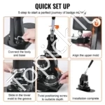 Ženkliukų (Sagų) Presas 2-in-1, Matricos 32 mm (300 vnt.) ir 58 mm (200 vnt.) - Image 3