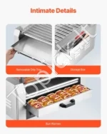 Pramoninis Hot Dog'ų (Dešrainių) Grilius su 11 Besisukančių Volelių ir Bandelių Šildytuvu, 2400 W - Image 5