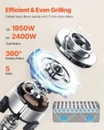 Pramoninis Hot Dog'ų (Dešrainių) Grilius su 11 Besisukančių Volelių ir Bandelių Šildytuvu, 2400 W - Image 6