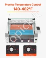 Profesionalus 2200 W Dešrelių Grilius su 11 Besisukančių Nerūdijančio Plieno Volelių ir Dangčiu - Image 3