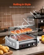 Profesionalus 2200 W Dešrelių Grilius su 11 Besisukančių Nerūdijančio Plieno Volelių ir Dangčiu - Image 4