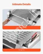 Profesionalus 2200 W Dešrelių Grilius su 11 Besisukančių Nerūdijančio Plieno Volelių ir Dangčiu - Image 5