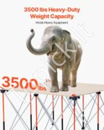 Sulankstomas darbo stalo rėmas 1264×1264×733 mm, 1589 kg galia, platus, metalinis, su krepšiu - Image 2