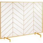 Senovinio Stiliaus Židinio Apsauga nuo Žiežirbų, Auksas, Geležis, Plotis 980 mm