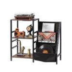 Retro Stovo Staliukas Patefonui su USB Įkrovikliais ir LED, 3 Pakopos