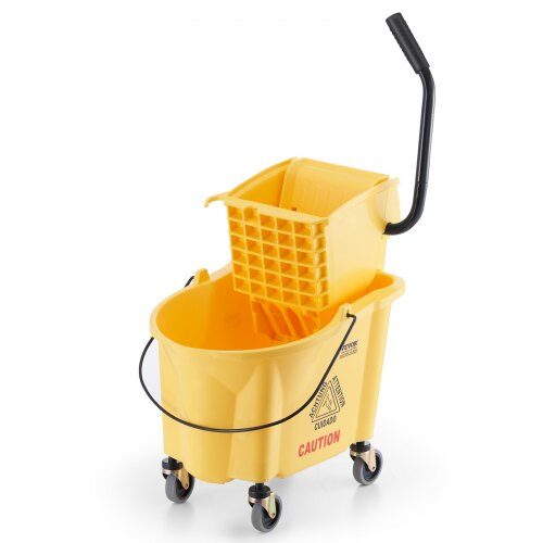 us2FDJSDTBT2628QRG0VAV02Fgoods_img-v12Fmop-bucket-with-wringer-m100-1.2.jpg Kompaktiškas Komercinis Valymo Kibiras su Gręžtuvu 26 QT Talpa - Image 1