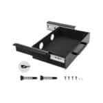 Kompaktiškas Ištraukiamas Metalinis Stalčius Po Stalu Raštinės Reikmenims, 385×230×76 mm, Juoda Spalva