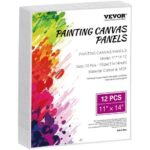 Drobės Plokštės Piešimui (12 vnt.), 280 x 355 mm, Balta, Paruošta Akrilui ir Aliejui, 3 mm Storis