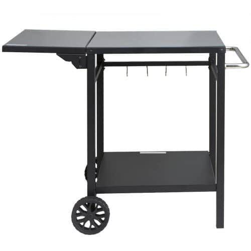 us2FJSHWBCTC5565WNHR1V02Fgoods_img-v12Fgrill-dining-cart-m100-1.2.jpg Mobilus Griliaus / Picos Krosnelės Stalas su Sulankstomu Staliuku 972x640x755 mm Juoda, Geležis - Image 1