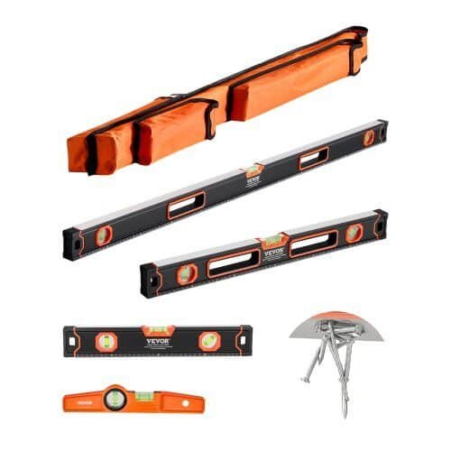 us2FJXSPC48INCH2NVITDV02Fgoods_img-v12Ftorpedo-level-m100-1.2.jpg Magnetinių Gulsčiukų Rinkinys (4 vnt.): 120 cm, 60 cm, 40 cm, 25 cm, Juodas/Oranžinis, Aliuminis - Image 1