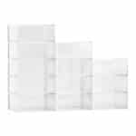 Modulinių Batų Dėžių Rinkinys 12 Vnt.: Skaidrios, 33.4x23x14.5 cm (Viena Dėžė)