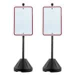 Mobilus Ketaus Kelio Ženklų Stovas, 1.5 metro Aukščio, Su U-formos Kanalu ir Ratukais, Juodas