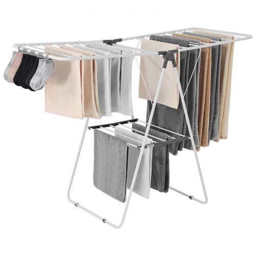 us2FLDSLYJAX5059Q3FK5001V02Fgoods_img-v12Fclothes-drying-rack-m100-1.2.jpg Sulankstoma 2 aukštų drabužių džiovyklė (138,5 x 60 x 100 cm) - Image 1