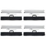 4 Vnt. Reklaminis Vėliavos Stovas (Be Vėliavos) Su Kuolais, 498.5 cm Aukštis