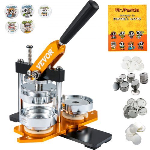 us2FQJSKXZ75MM1008O99V02Fgoods_img-v32Fbutton-maker-m100-1.2.jpg Ženkliukų (Sagų) Gaminimo Presas 75 mm, Pramoninė Konstrukcija su 100 Vnt Komplektu - Image 1