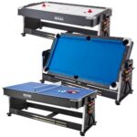 3-in-1 Sukamas Žaidimų Stalas: Bilijardas, Oro Ritulys (Air Hockey), Stalo Tenisas
