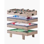 4-in-1 Kompaktinis Vaikų Žaidimų Stalas: Air Hockey, Bilijardas, Futbolas, Tenisas