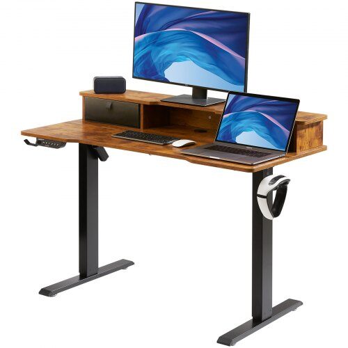 us2FSJSCZSCMM12061YIIV22Fgoods_img-v12Fheight-adjustable-desk-m100-1.2.jpg Elektrinis reguliuojamo aukščio darbo stalas su dviem lygiais, 120x60 cm - Image 1