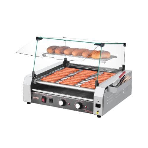 us2FSYGDSRGJ11GF8O3OPV22Fgoods_img-v12Fhot-dog-roller-m100-1.2.jpg Profesionalus 2200 W Dešrelių Grilius su 11 Besisukančių Nerūdijančio Plieno Volelių ir Dangčiu - Image 1
