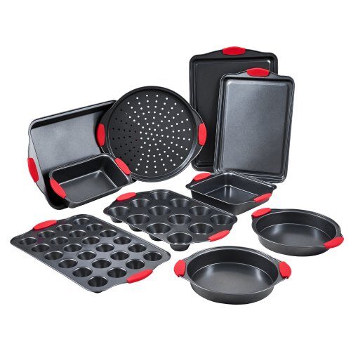 us2FTGKPTZ10JHS0KEORVV02Fgoods_img-v12Fbaking-pans-set-m100-1.2.jpg Profesionalus Kepimo Formų Rinkinys 10 Dalių, Anglinis Plienas, Juoda - Image 1